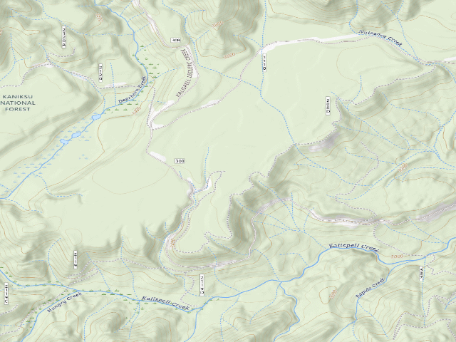 USGS topographic map of USFS dispersed camp — WA #6