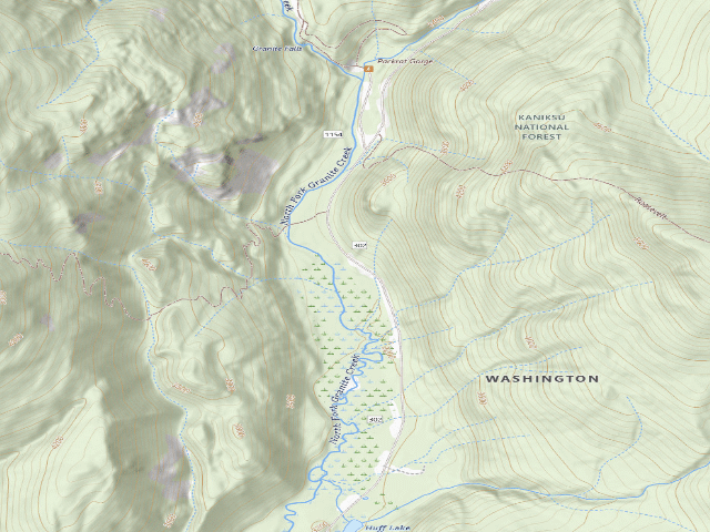 USGS topographic map of USFS dispersed camp — WA #8