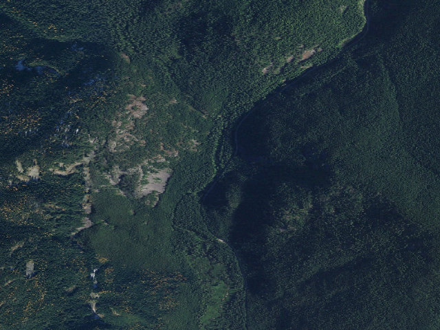 Aerial image of USFS dispersed camp — WA