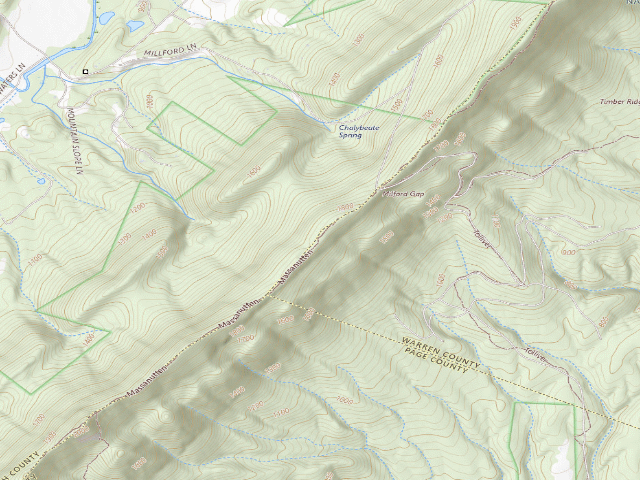 USGS topographic map of USFS dispersed camp — Warren County, VA
