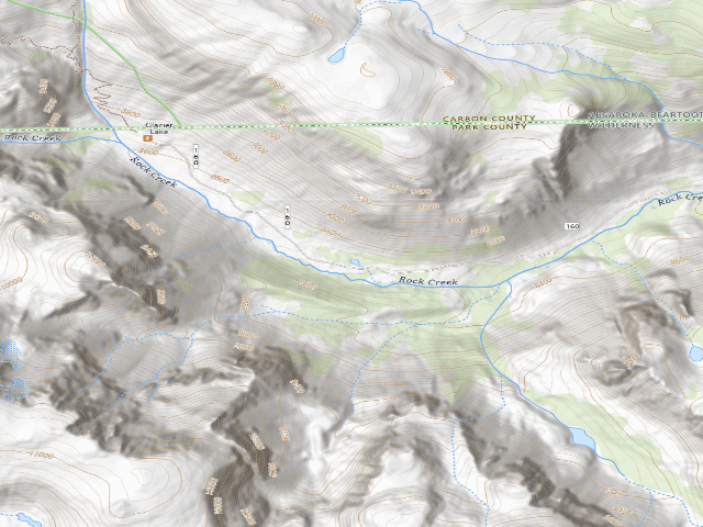 USGS topographic map of USFS dispersed camp — WY #6