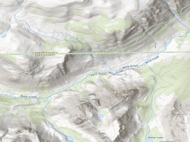 USGS topographic map of USFS dispersed camp — WY #7