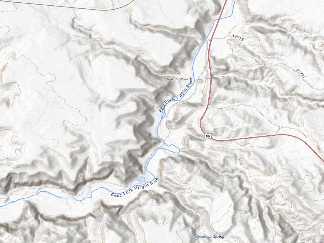 USGS topographic map of Utah Trust Land Dispersed Camping — Kane County, UT (37.2058, -112.6901)
