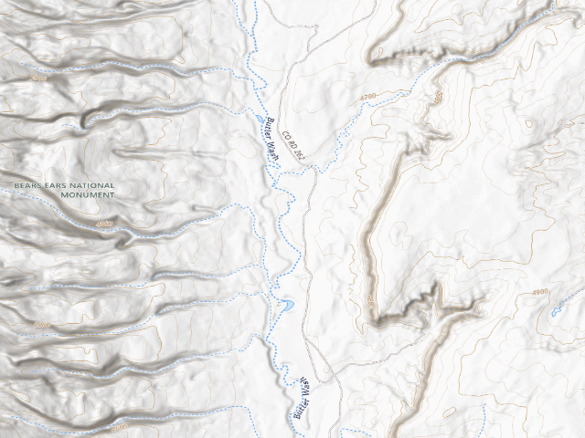 USGS topographic map of Utah Trust Land Dispersed Camping — San Juan County, UT (37.3510, -109.6289)
