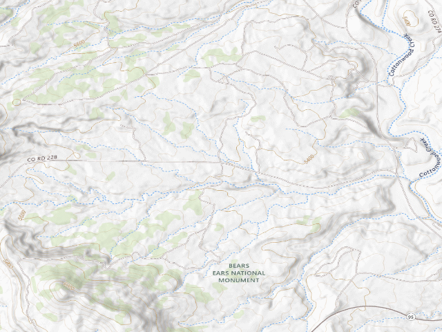USGS topographic map of Utah Trust Land Dispersed Camping — San Juan County, UT (37.5756, -109.6077)