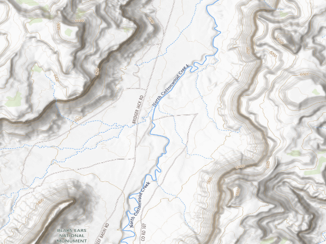 USGS topographic map of Utah Trust Land Dispersed Camping — San Juan County, UT (38.0283, -109.5884)