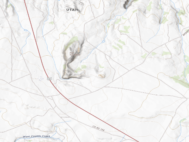 USGS topographic map of Utah Trust Land Dispersed Camping — San Juan County, UT (38.3287, -109.4191)