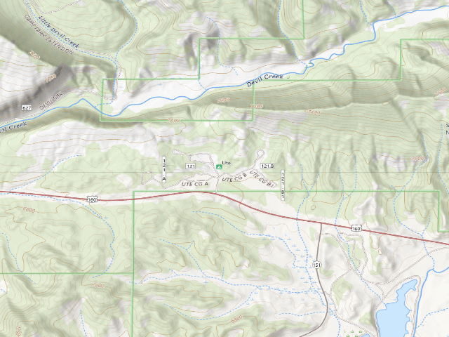 USGS topographic map of Ute Campground
