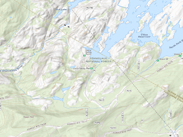 USGS topographic map of Utica Sandy Flat