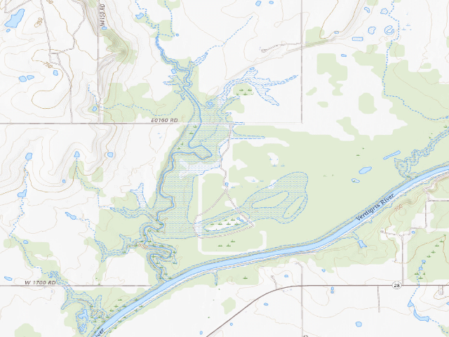 USGS topographic map of UV South (Oologah WMA)