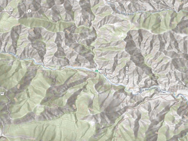 USGS topographic map of Valley Forge Trail Camp