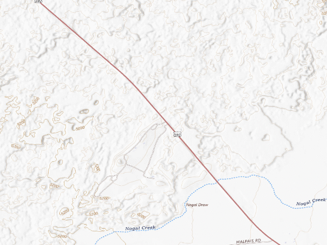 USGS topographic map of Valley of Fires Recreation Area