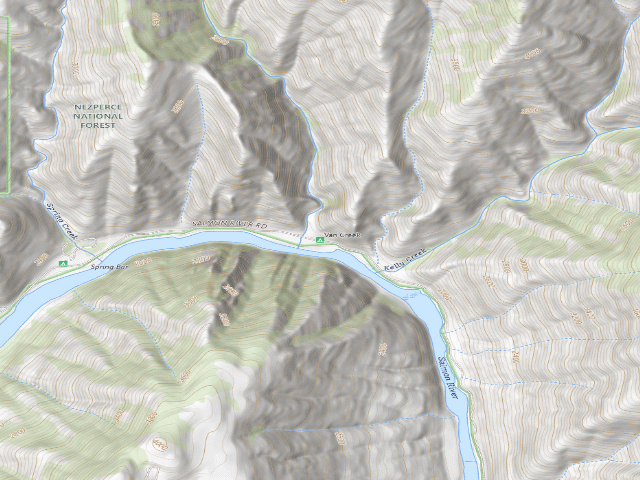 USGS topographic map of Van Creek