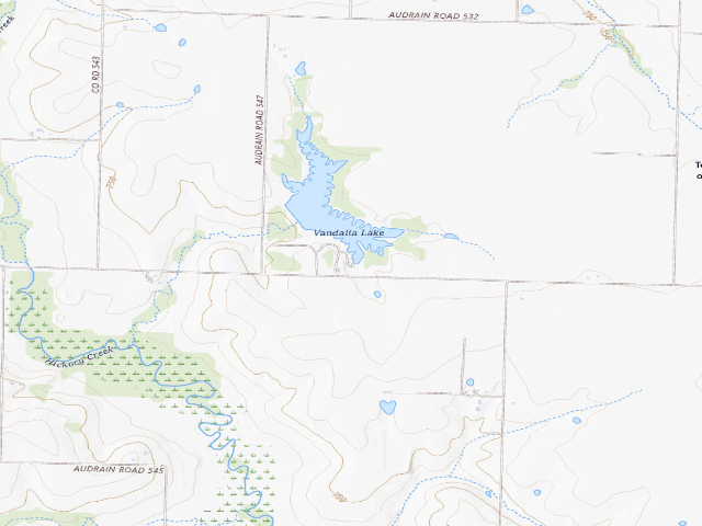 USGS topographic map of Vandalia Community Lake