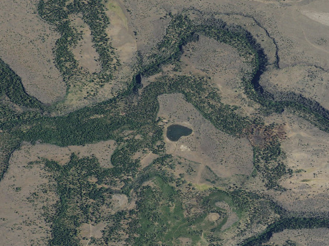 Aerial image of Vee Lake Campground