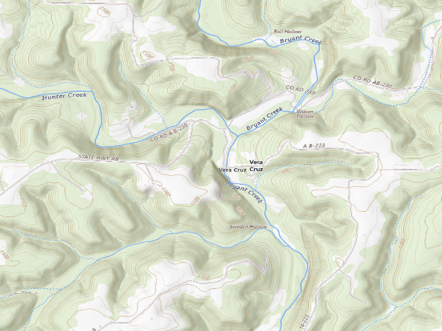 USGS topographic map of Vera Cruz Access