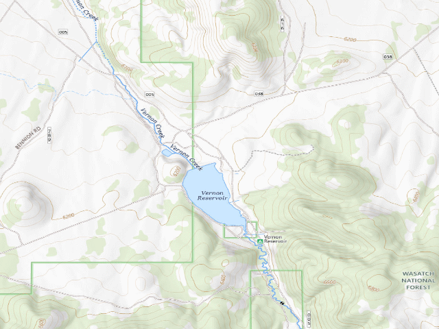 USGS topographic map of Vernon Reservoir Campground