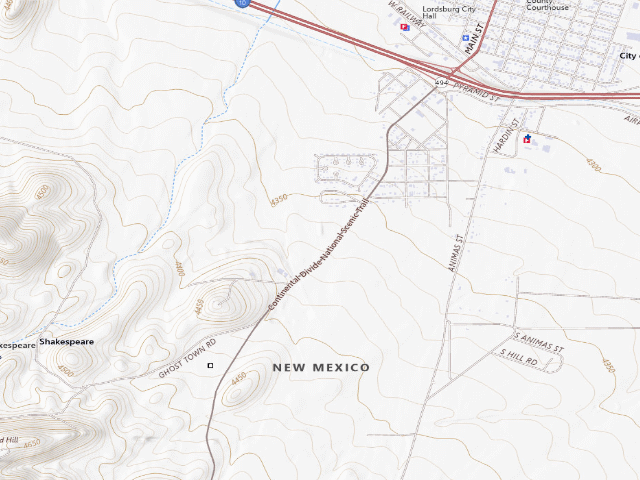 USGS topographic map of Veterans Park (Lordsburg)
