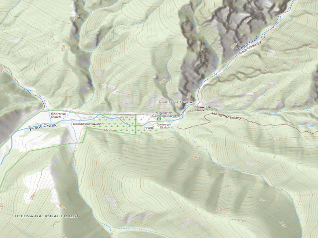 USGS topographic map of Vigilante Campground