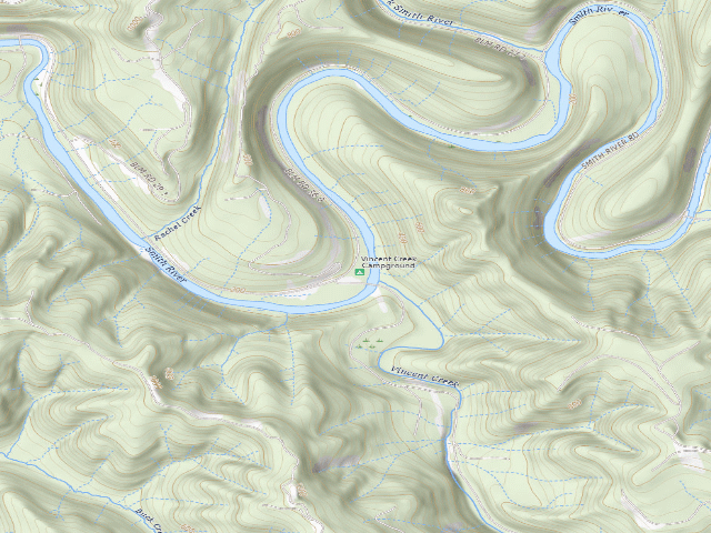 USGS topographic map of Vincent Creek Campground