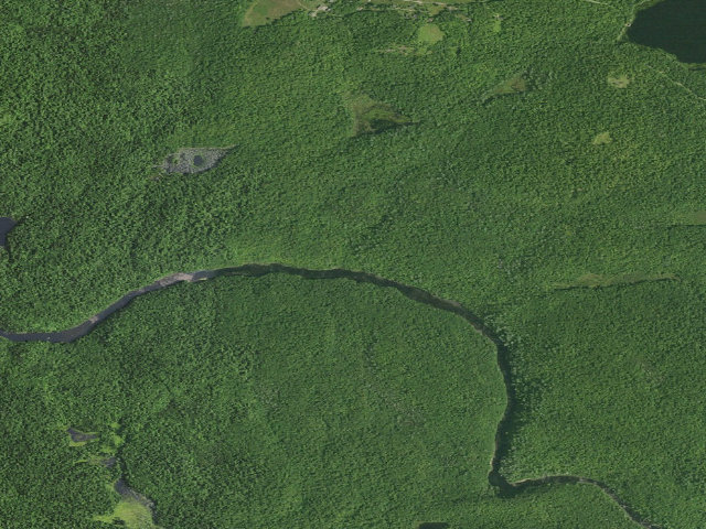 Aerial image of Virgin Falls Campsite (Vanderwhacker Mountain Wild Forest)