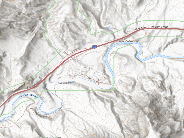 USGS topographic map of Virgin River Canyon Recreation Area (P)