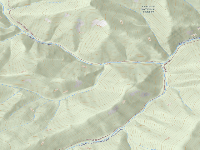 USGS topographic map of W.F. Trout Cr Trail 795-Camp C