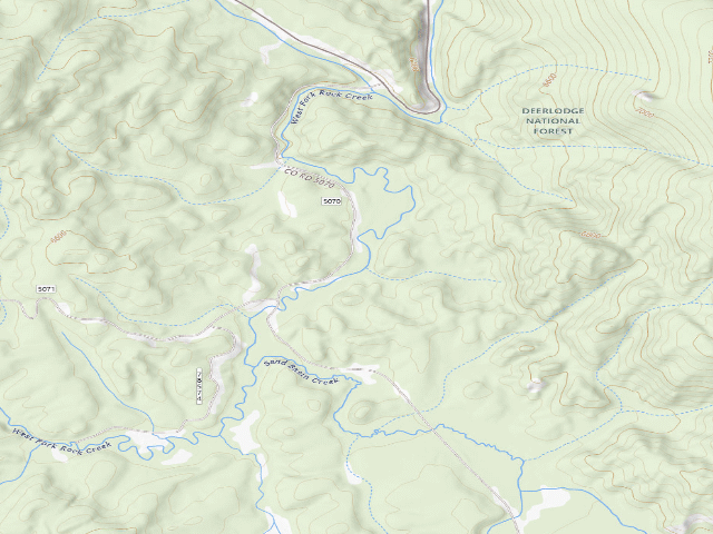 USGS topographic map of W Fk Rock Cr