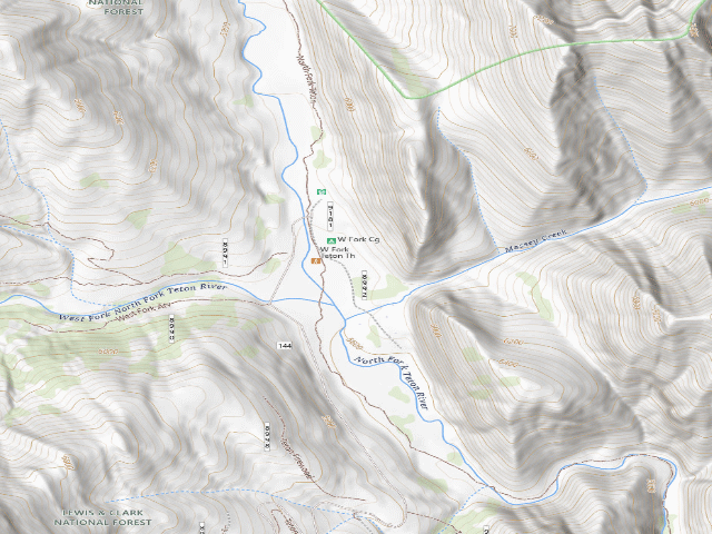 USGS topographic map of W Fk. Teton-01