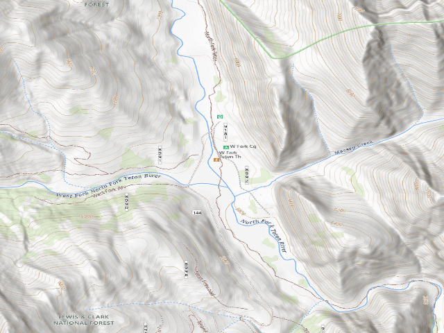 USGS topographic map of W. Fk. Teton-02