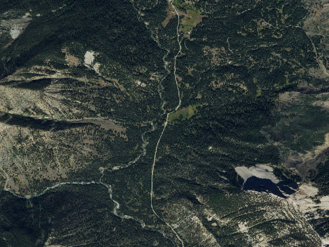 Aerial image of W.Forkbvr Trailhead
