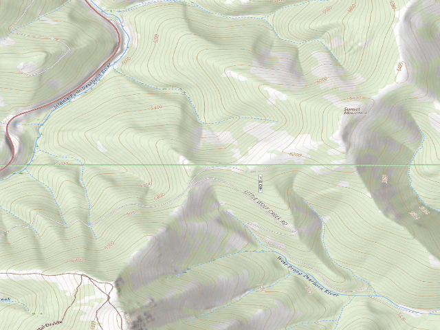 USGS topographic map of W Prong-Rd 1807-002