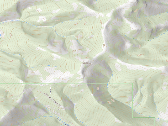 USGS topographic map of W Prong-Rd 1807-004