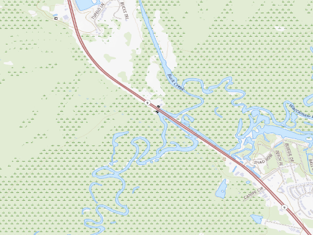 USGS topographic map of Waccamaw River Heritage Preserve sandbar camping (Chris Anderson Boat Landing)