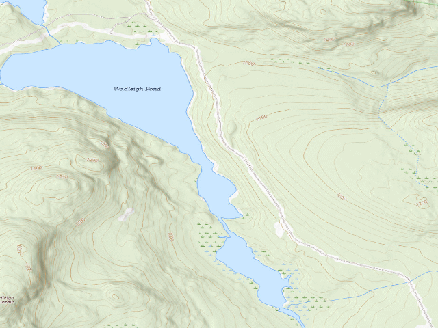 USGS topographic map of Wadleigh Narrows (Nahmakanta Public Land)