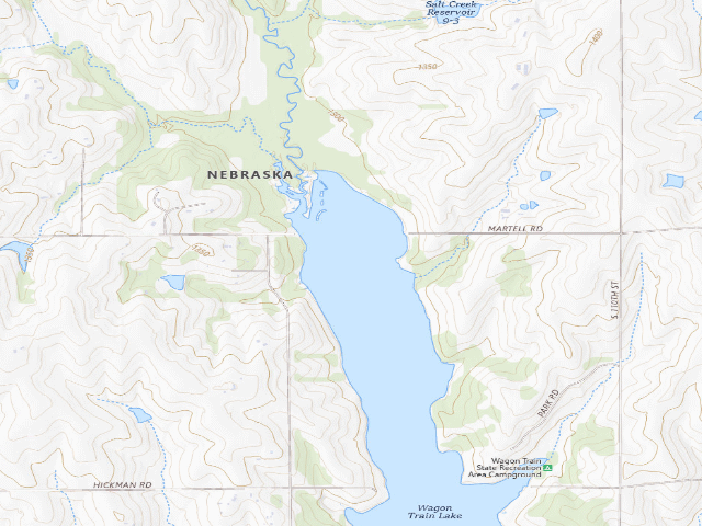 USGS topographic map of Wagon Train WMA