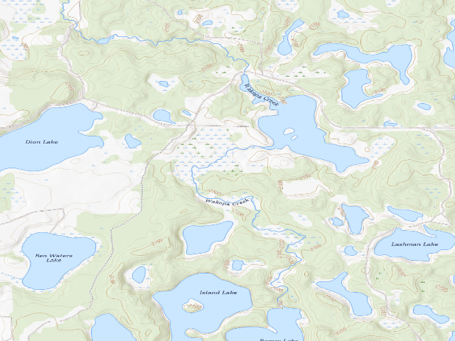 USGS topographic map of Wakopa WMA (Rolette County)