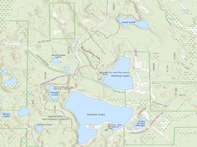 USGS topographic map of Walkup Lake Campground