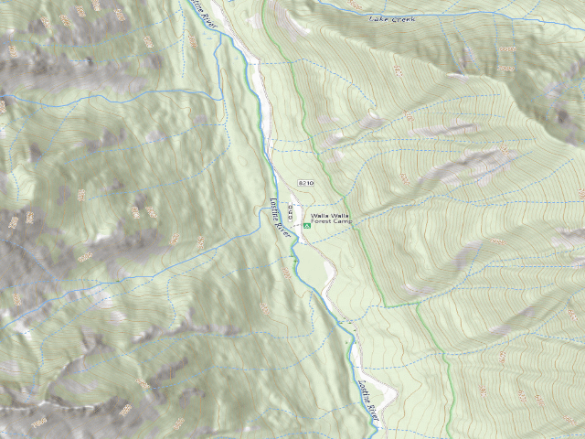 USGS topographic map of Walla Walla Forest Camp