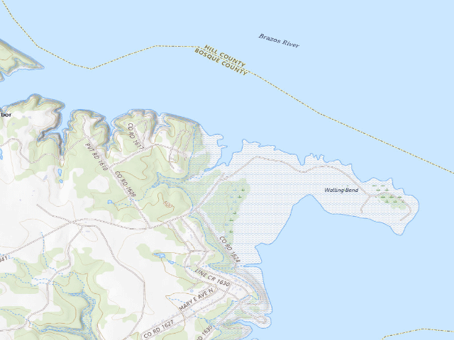 USGS topographic map of Walling Bend Park