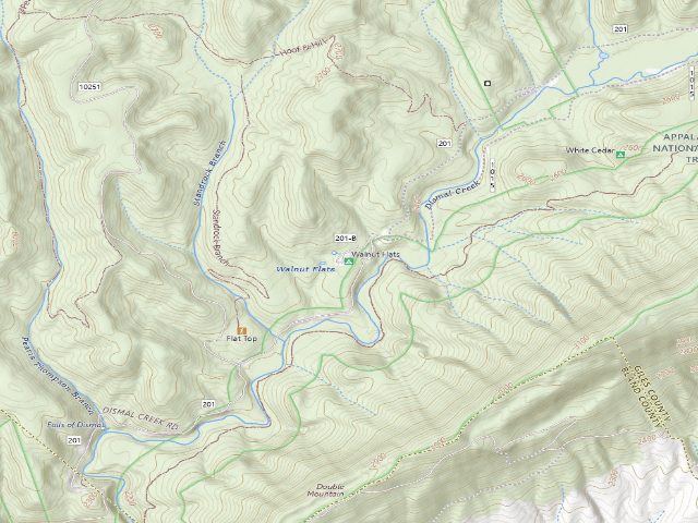 USGS topographic map of Walnut Flats