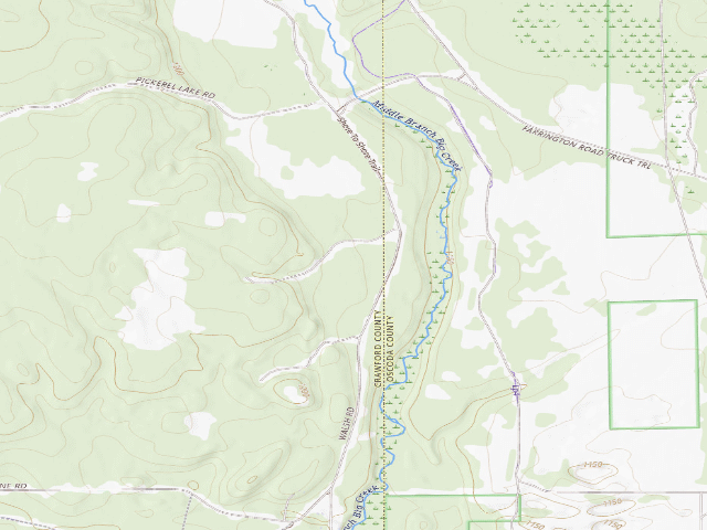 USGS topographic map of Walsh Road Equestrian State Forest Campground and Trail Camp