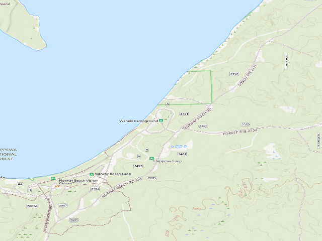 USGS topographic map of Wanaki Campground