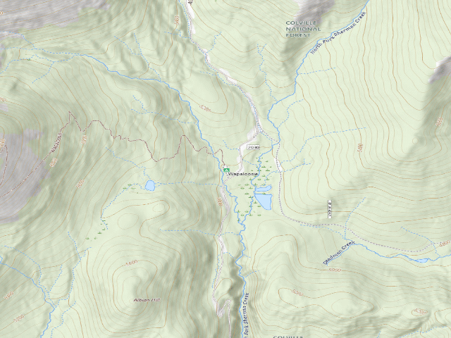 USGS topographic map of Wapaloosie Campground