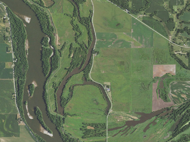 Aerial image of Wapello Bottoms WMA