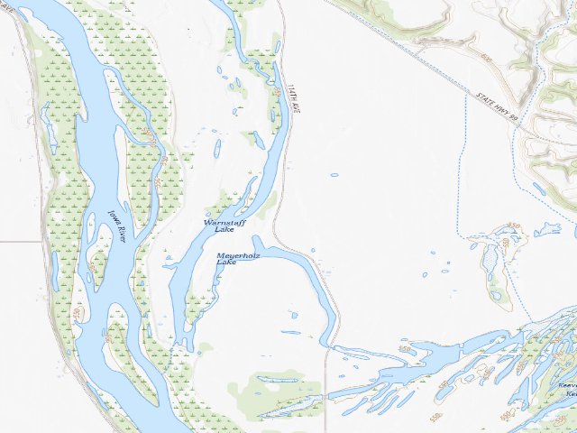 USGS topographic map of Wapello Bottoms WMA