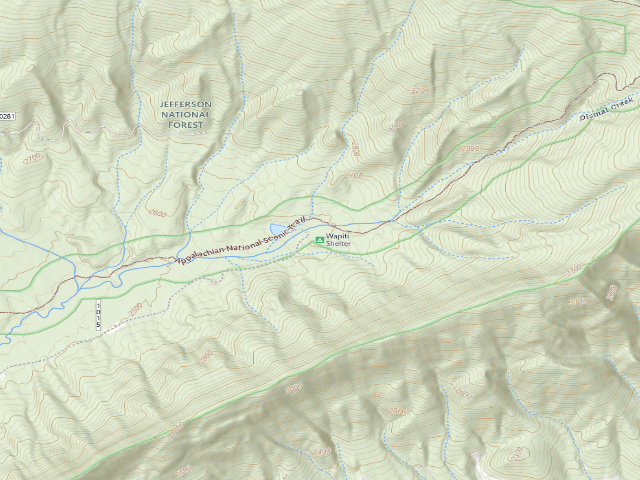 USGS topographic map of Wapiti A.T. Shelter