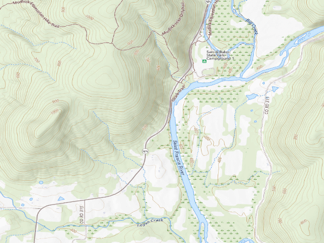 USGS topographic map of Wappapello Lake Management Lands