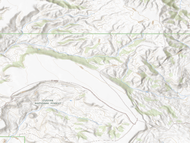 USGS topographic map of Ward Gulch-3111 Rd Junction