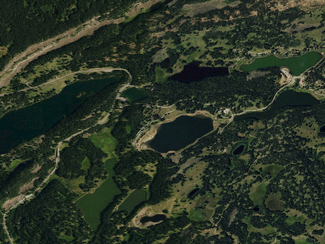 Aerial image of Ward Lake Campground
